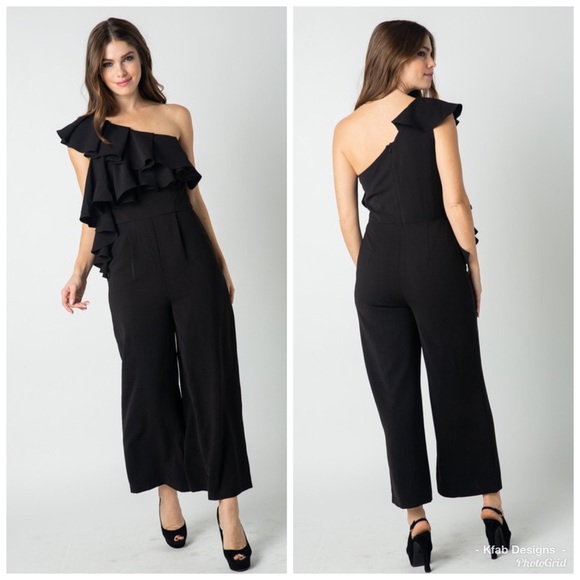 ❤️LAST 2! One Shoulder Ruffle Detail Jumpsuit! - Picture 2 of 5